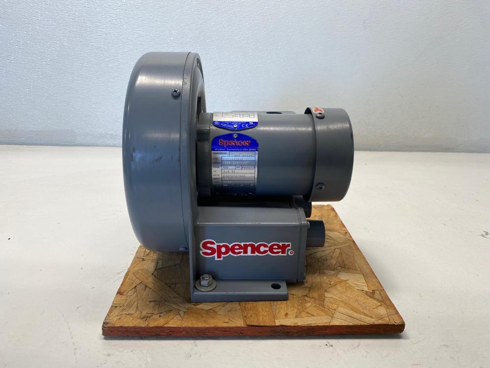 Spencer Vortex Blower, VB-002B-000 W/ 1/4 TE HP Motor, 2850 RPM